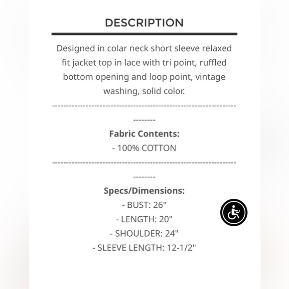 BP32-1🖤🤍NEW! POL perfection in Black Lace Button-Up Top with Cream Accents! Wow! - Picture 7 of 7